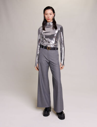 Wide-leg trousers : View All color Grey