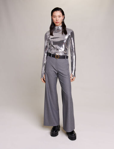 Wide-leg trousers : Trousers & Jeans color Grey