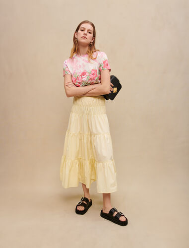 Long gathered skirt : Skirts & Shorts color Yellow