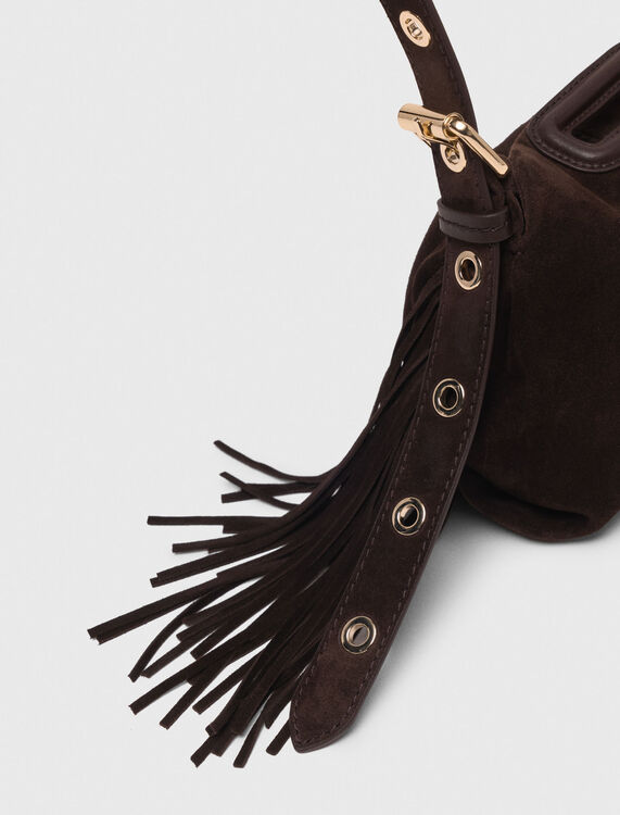 Suede leather Miss M Mini bag -  - MAJE