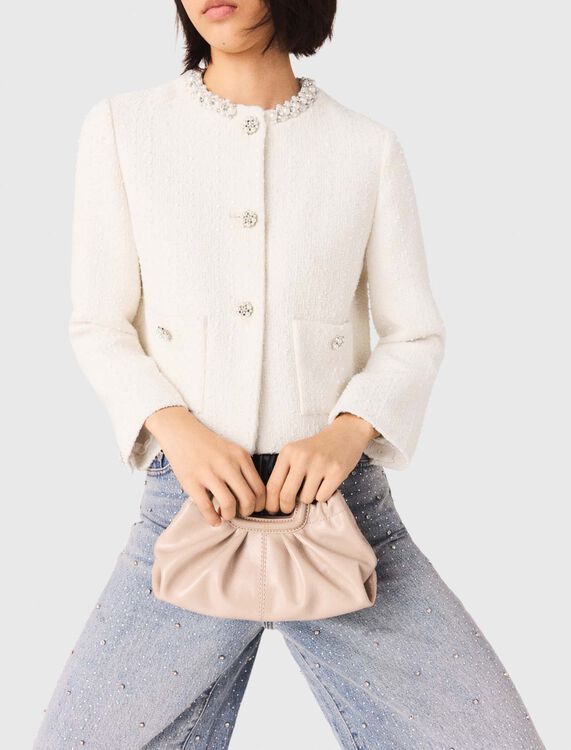 Mini naplak leather clutch -  - MAJE