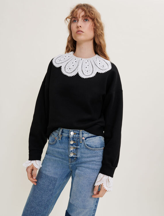 Sweatshirt with lace details - View All - MAJE