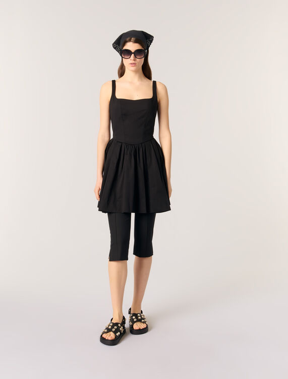 Short cotton dress : Dresses color Black