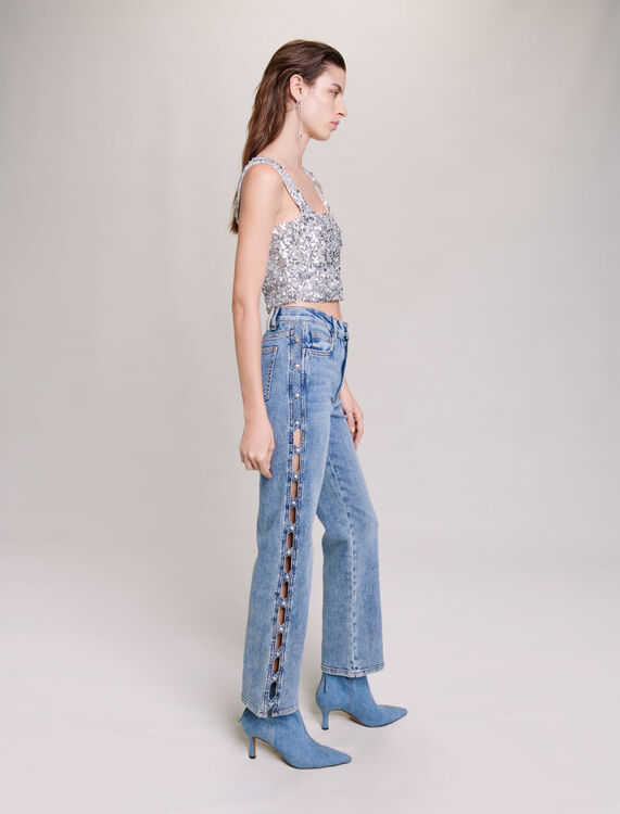 Sequinned top - T-Shirts - MAJE