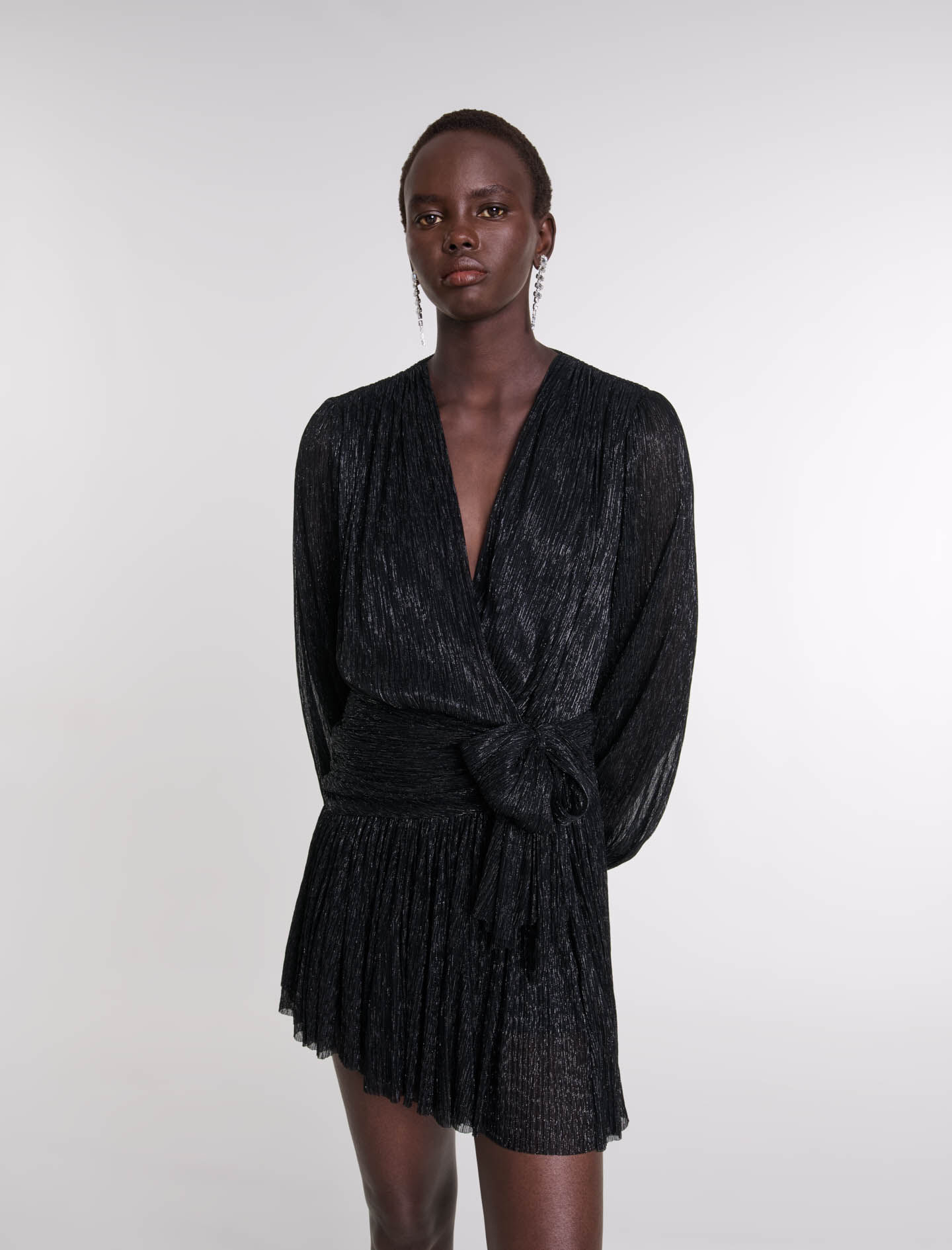 124RUNNYLIA Short lamé dress - Dresses - Maje.com