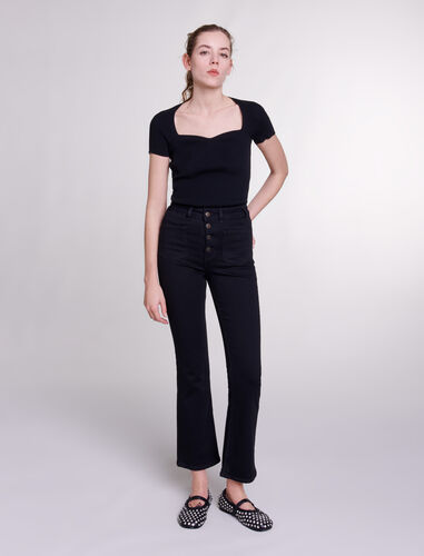 Flared jeans : Trousers & Jeans color Black