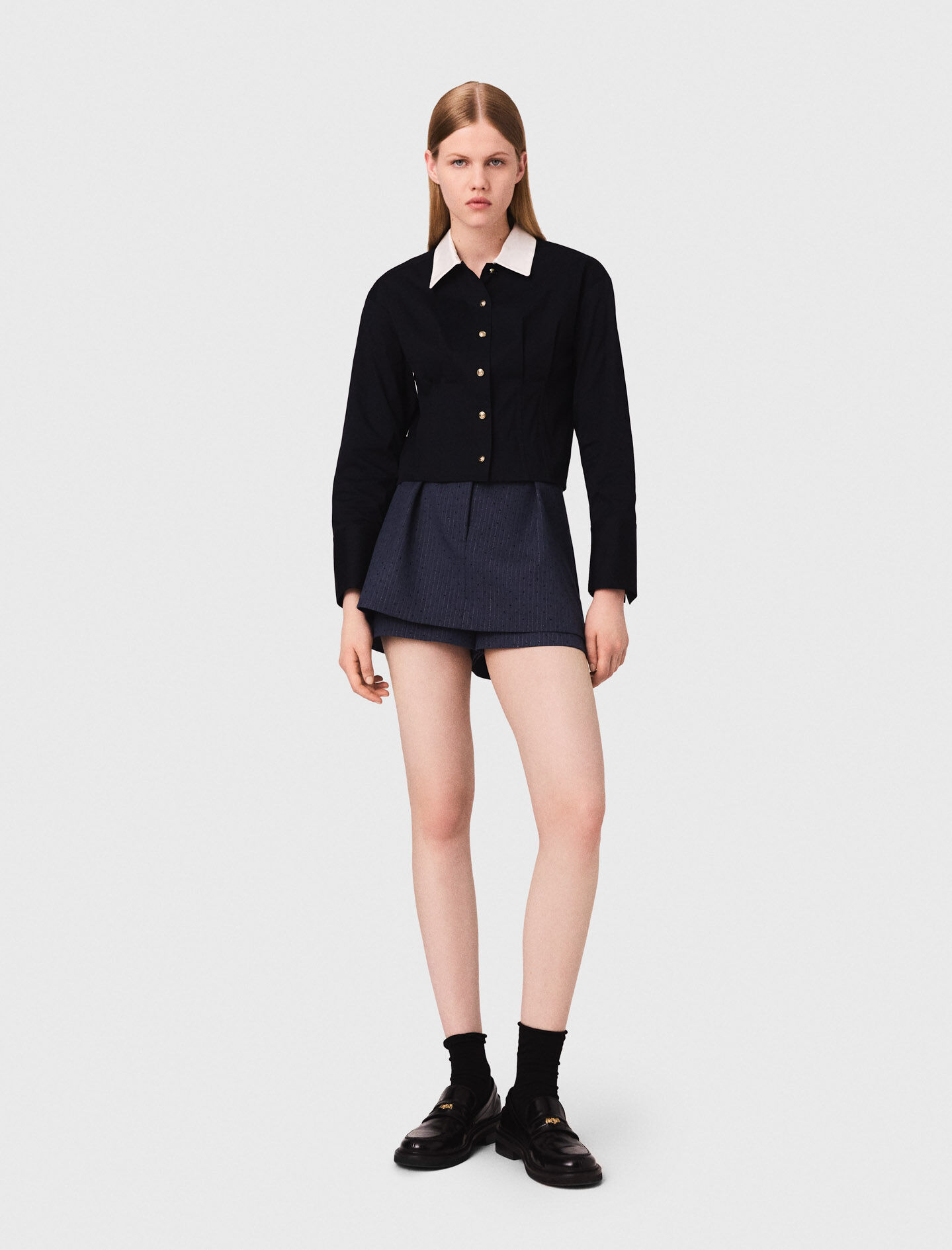 majeページ Short guipure skirt White for Women | Maje