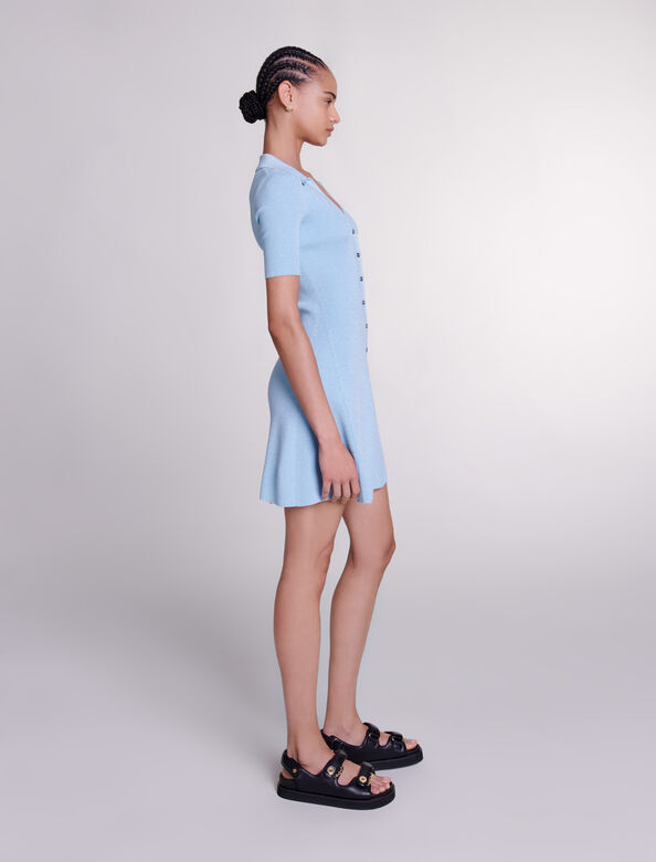 Short knit dress : View All color Light Blue