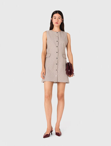 Short rhinestone suit dress : Dresses color Light Grey