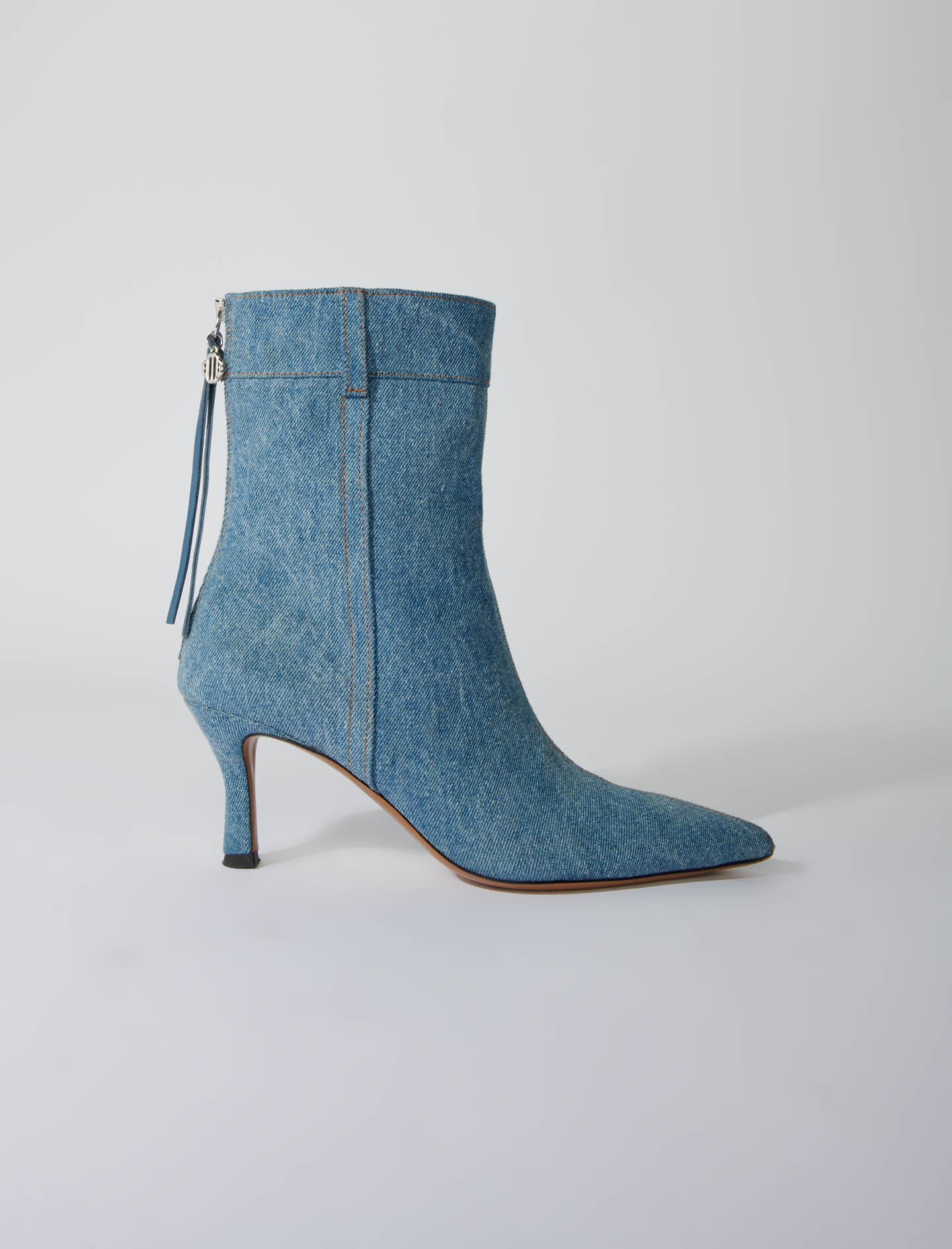Denim ankle outlet booties