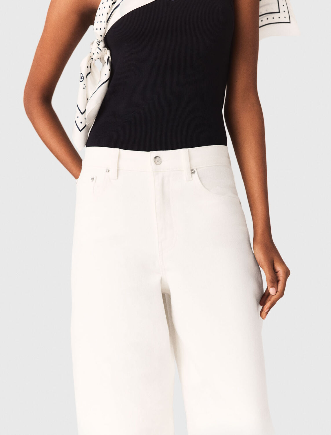 maje : Trousers & Jeans 顏色 白色/WHITE