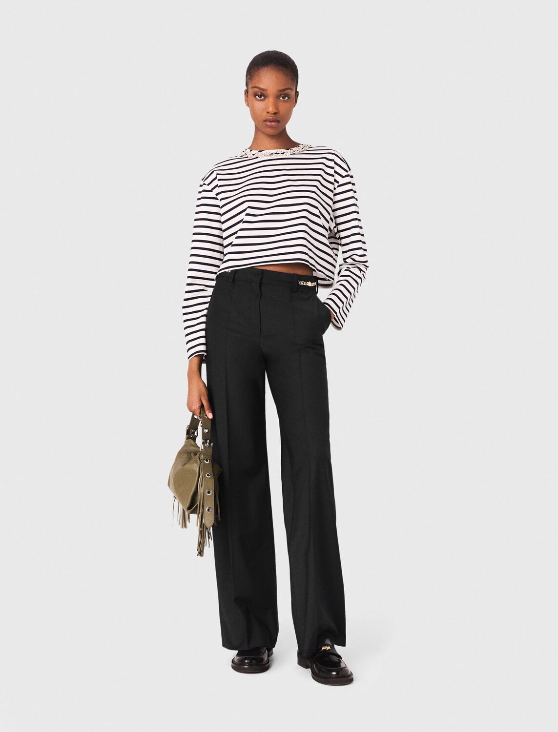 Suit trousers with chain detail - Trousers & Jeans - MAJE