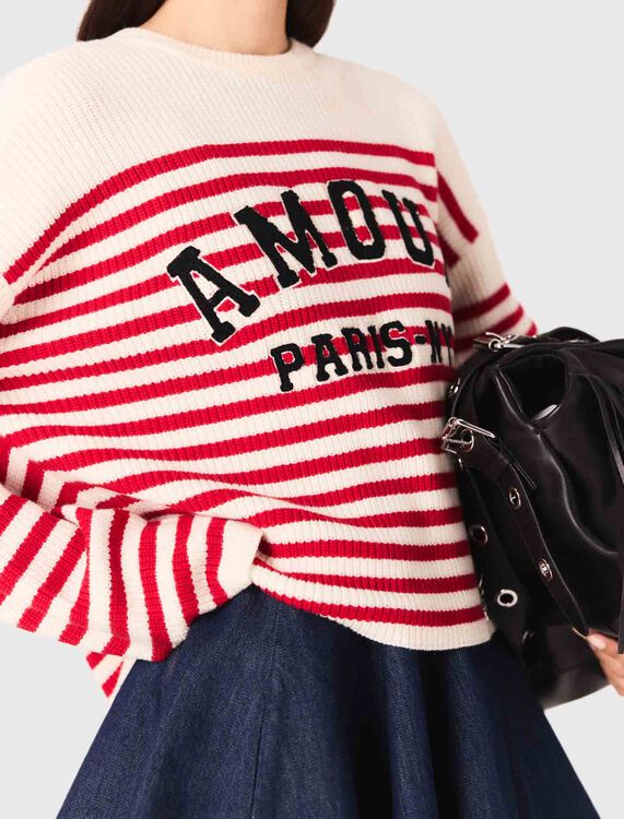 Striped rib knit jumper - Sweaters & Cardigans - MAJE
