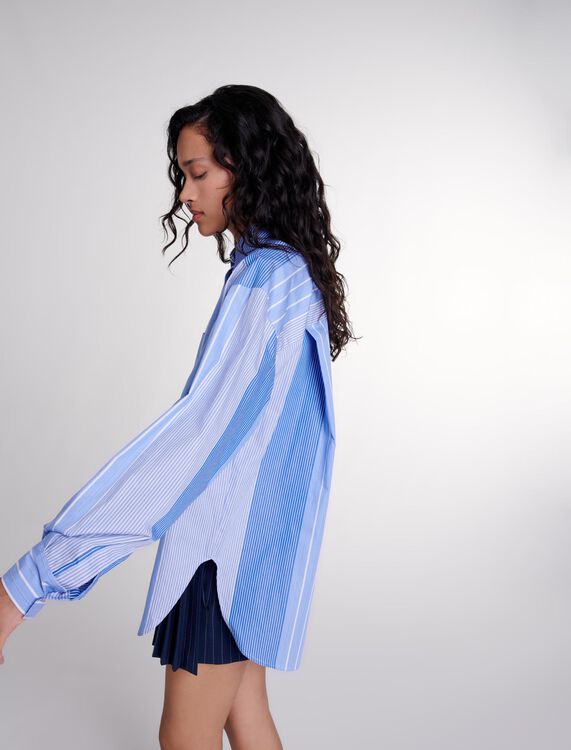Striped patchwork shirt - Fall-Winter Collection - MAJE