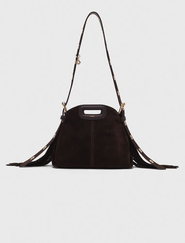 Suede leather Miss M Mini bag : M Bag color Dark brown