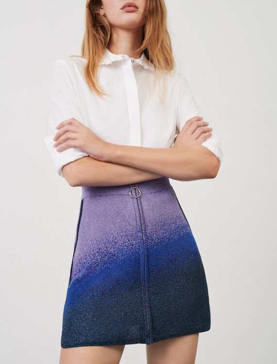 Lurex knit, straight-cut skirt with zip - Skirts & Shorts - MAJE