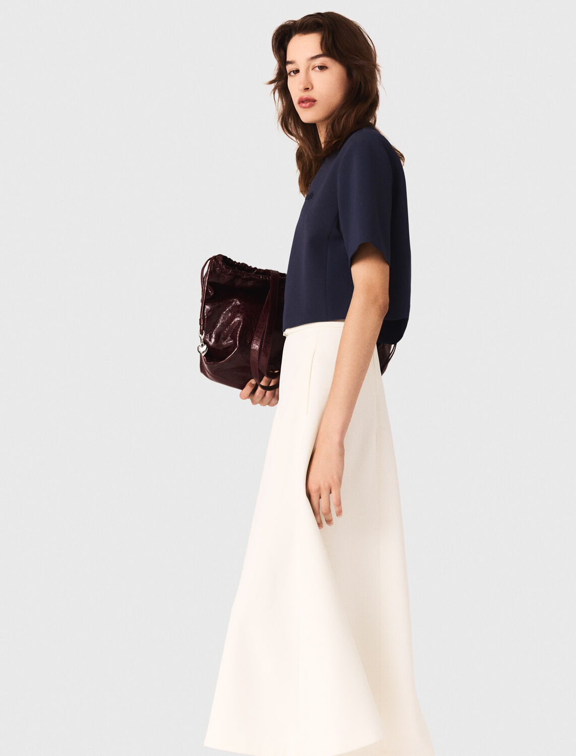 Heavy crepe short top - Tops - MAJE