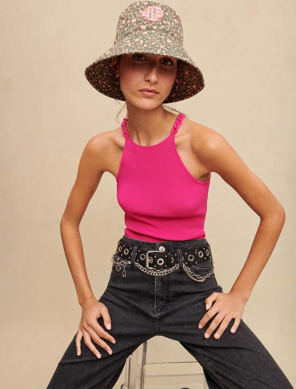 Link-strap top : Sweaters & Cardigans color Fuchsia