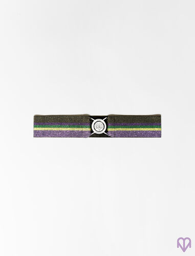 Lurex elastic striped belt : Belts color Multi-Coloured