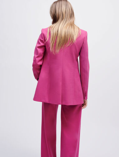 纯色双排扣西装外套 : Coats & Jackets 顏色 紫檀色/