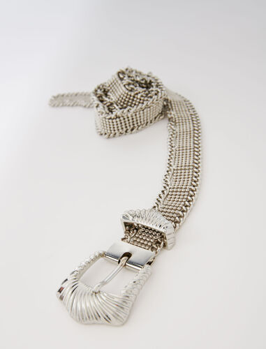 Knit belt : Belts color Silver