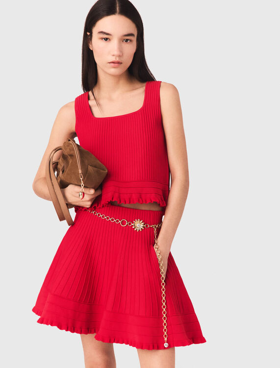 Ruffled knit top - Tops - MAJE