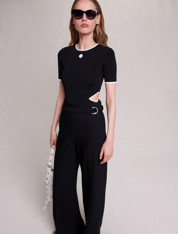 Wide belted trousers -  - MAJE
