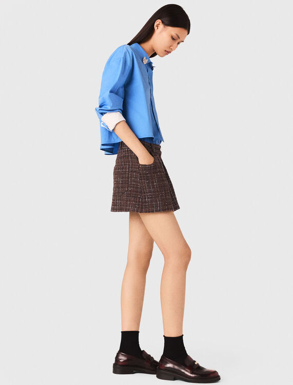 Tweed shorts with elasticated waistband - Skirts & Shorts - MAJE