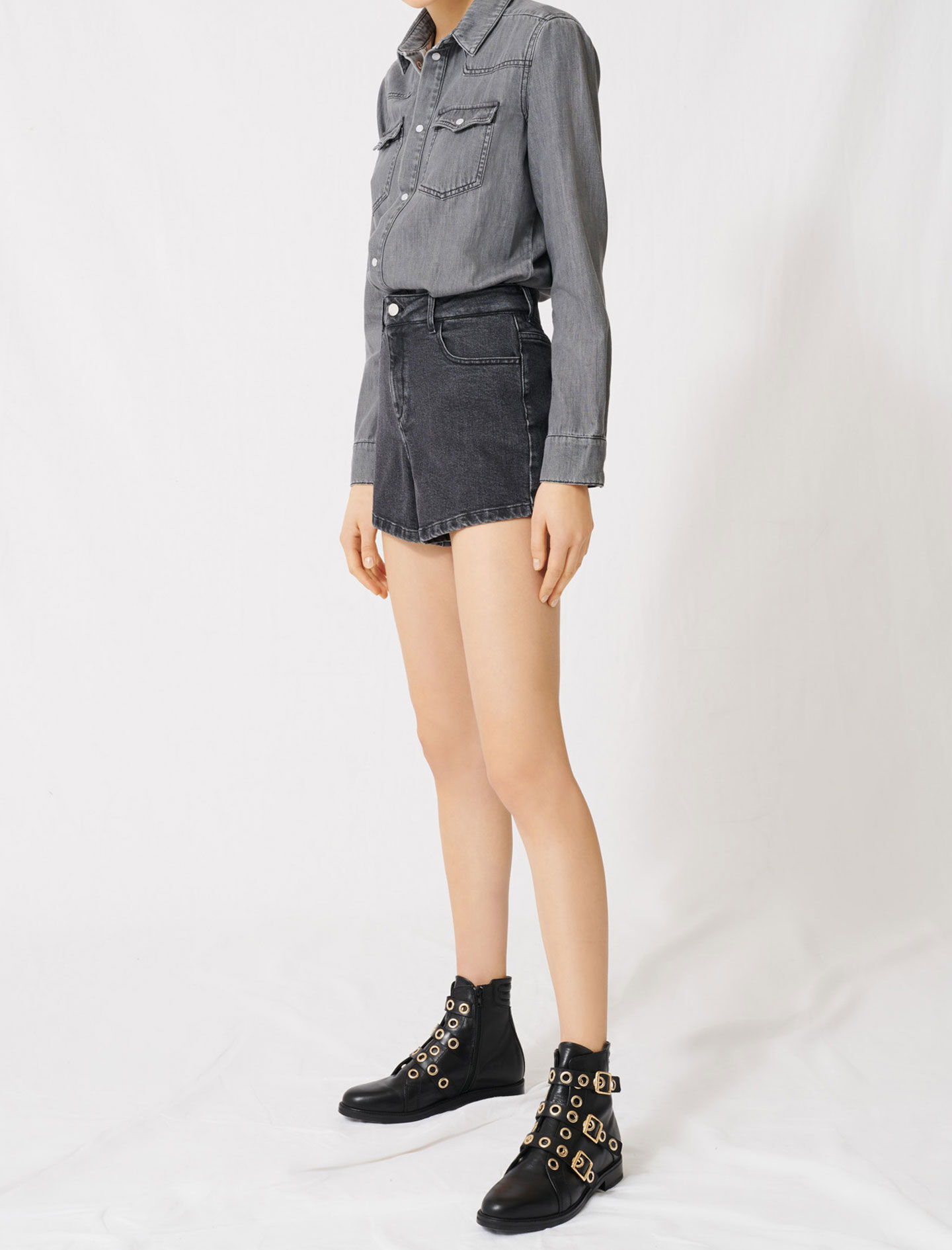 black shirt playsuit