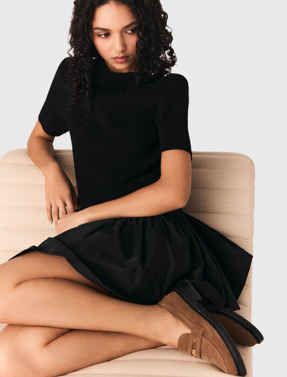 Short knit and taffeta dress - Dresses - MAJE