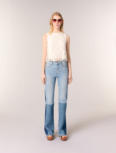 Crochet-knit top : Tops color White