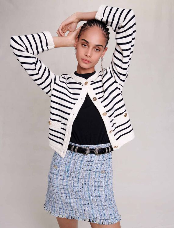 Striped knit cardigan -  - MAJE