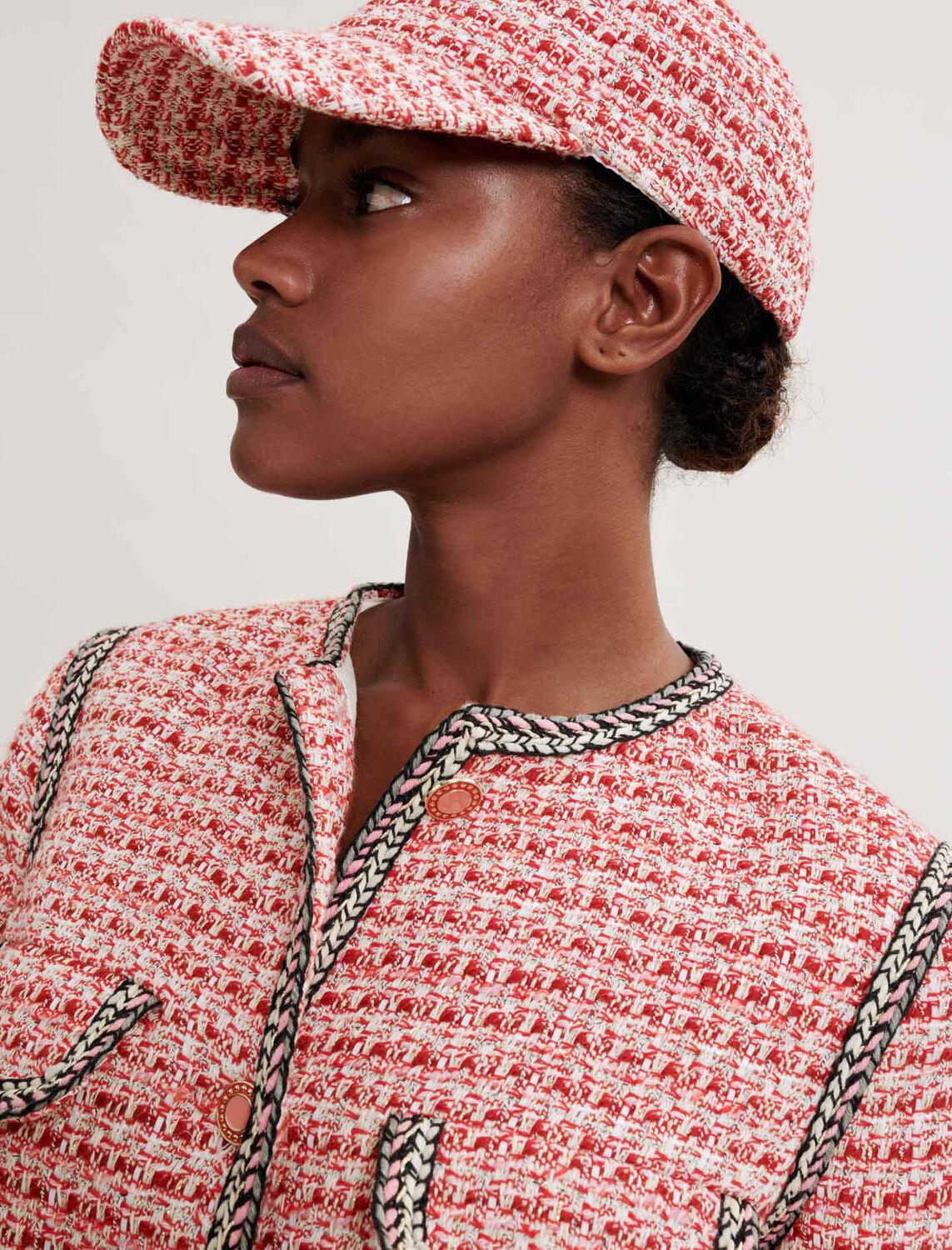 Tweed jacket with ethnic braids : Tops color 
