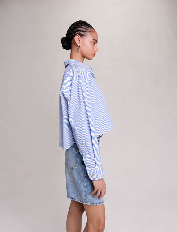 Cropped striped shirt - Shirts - MAJE