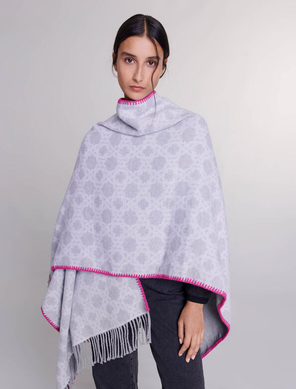 Monogram poncho : Scarves and shawls color Pearl Grey