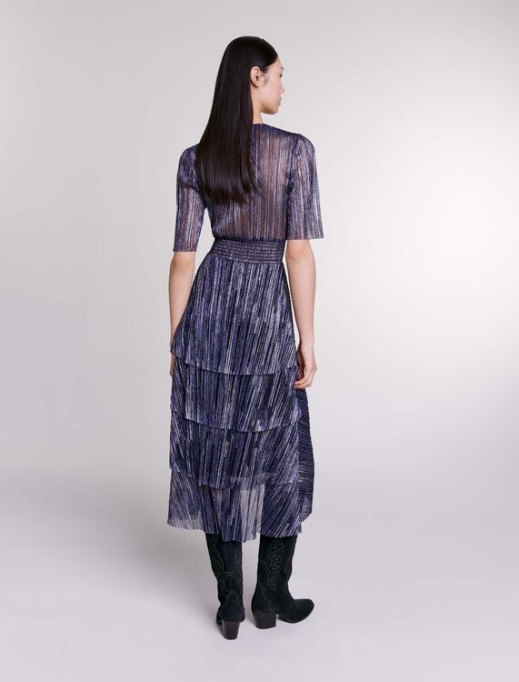 Full lamé dress with ruffles - 30% Off - MAJE