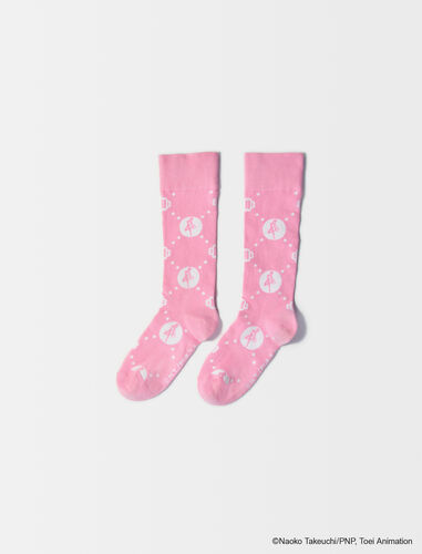 Cotton-blend long socks : Other accessories color Pink