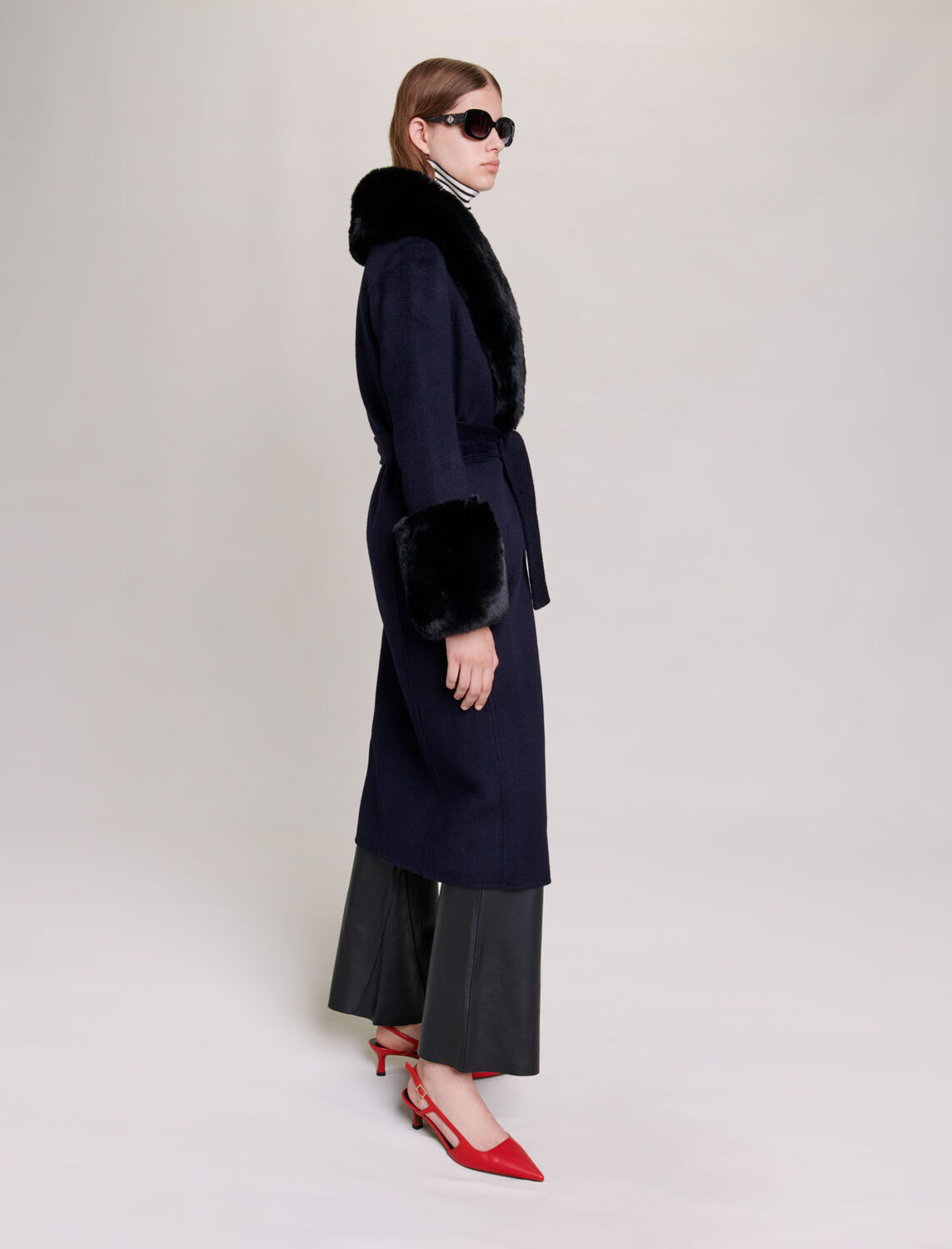 Double-faced faux fur coat - Coats & Jackets - MAJE