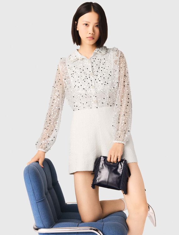 Tweed playsuit - Jumpshort & Jumpsuits - MAJE