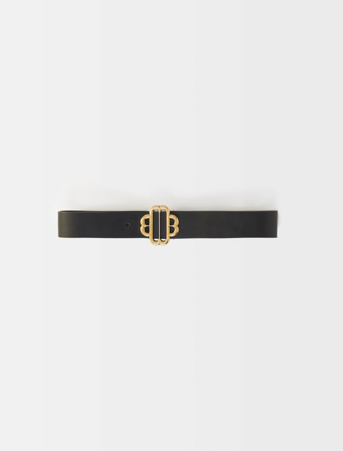 Leather belt with Clover logo - Spring-Summer 25 Collection - MAJE