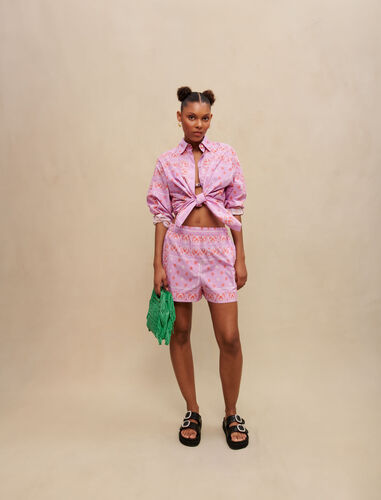 Paisley print shorts : Skirts & Shorts color Pink bandana