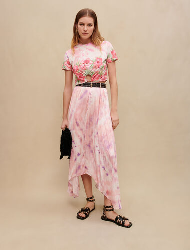 Long skirt : Skirts & Shorts color Pink/Green Hibiscus