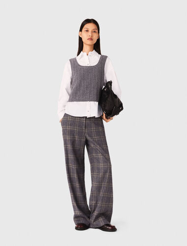 Knit top with removable shirt : Tops color Grey