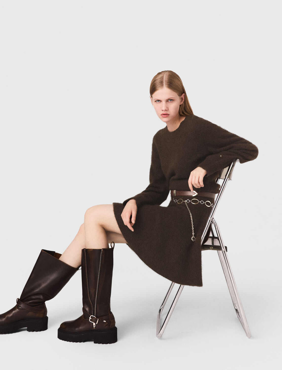 maje : Dresses 顏色 深棕色/