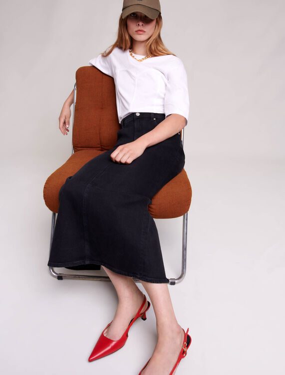 Long denim skirt - Skirts & Shorts - MAJE