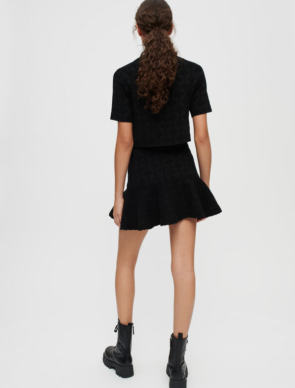 Trompe l’œil jacquard knit dress : Dresses color Black