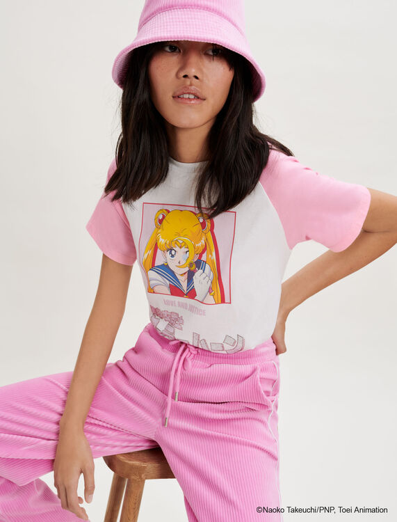 元气漫画印花T恤 : T-Shirts 顏色 粉色/PINK