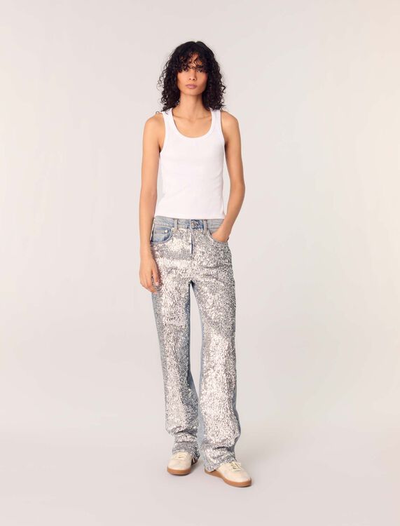 maje : Trousers & Jeans 顏色 天蓝色/BLUE SKY