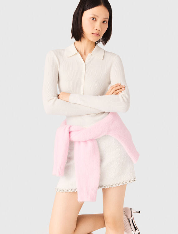 Ribbed polo jumper - Sweaters & Cardigans - MAJE