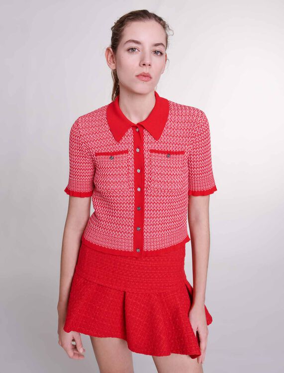Asymmetrical tweed miniskirt -  - MAJE
